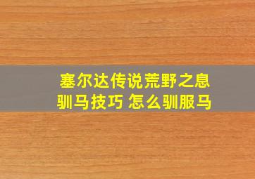 塞尔达传说荒野之息驯马技巧 怎么驯服马